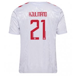 Denmark Morten Hjulmand #21 Replica Away Stadium Shirt Euro 2024 Short Sleeve